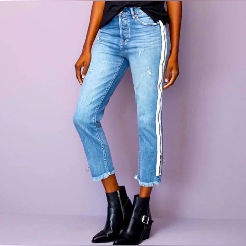 PISTOLA Women's Blue Jeans with White Stripe! Size 25